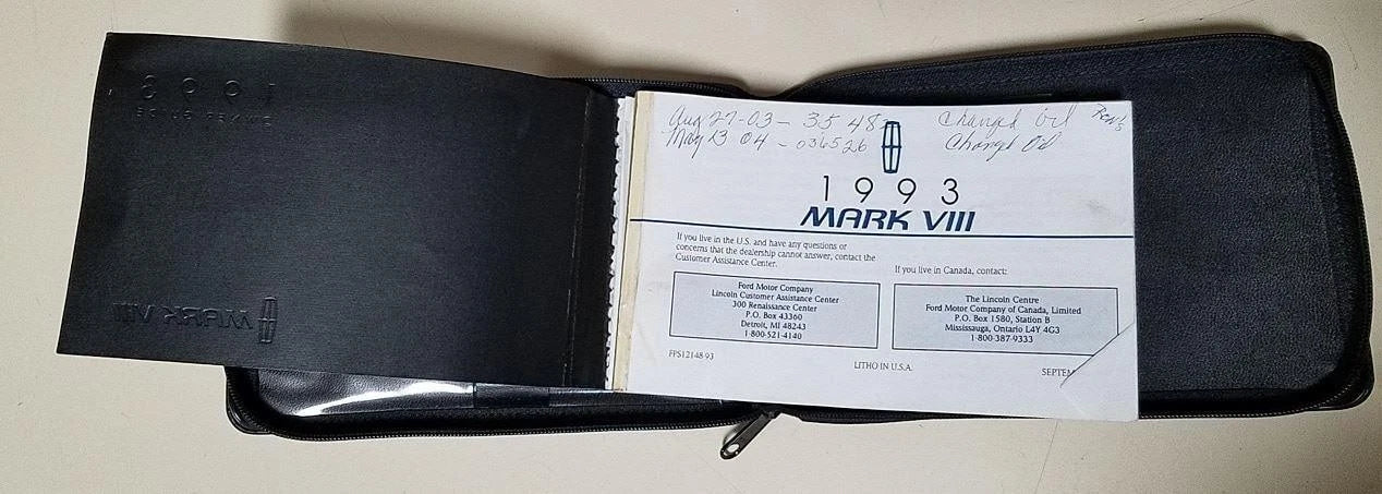 Owners Manual Collection for Lincoln Mark VIII (1993)