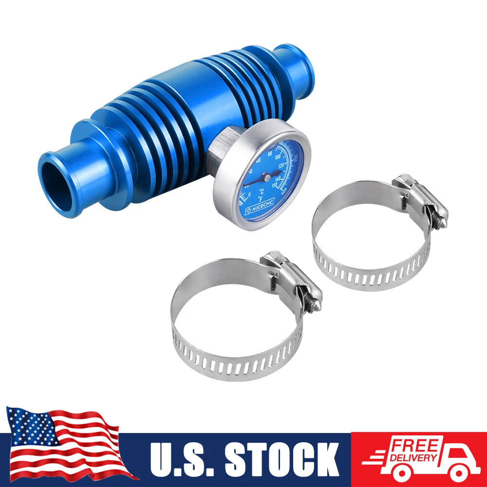 7/8" Radiator Inline Cooler with Temperature Gauge for Yamaha Raptor 700R 660R (2006–2023)