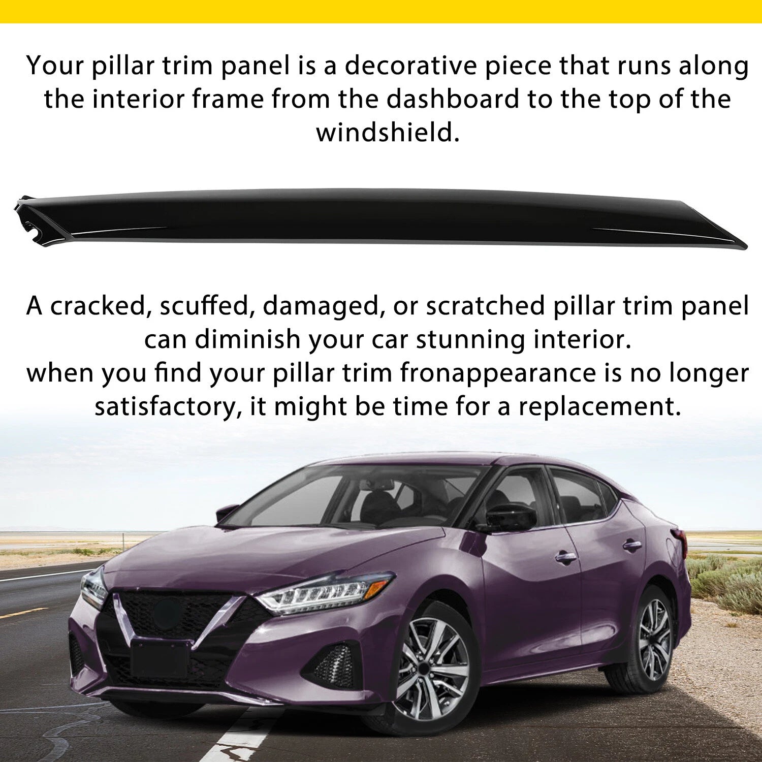 Front Windshield A Pillar Molding Trim Left Driver for Nissan Maxima (2016–2020)