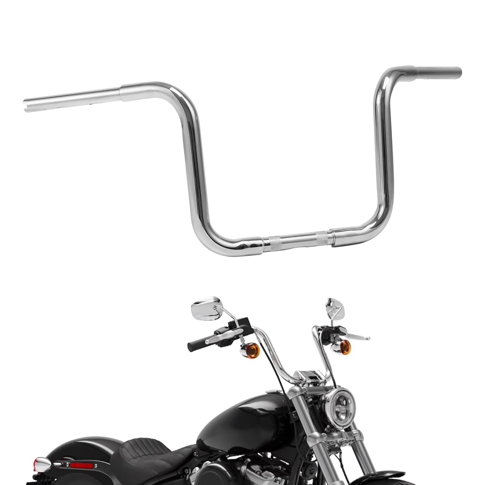Chrome 12" Rise Ape Hangers Handlebar for Harley Sportster XL/Dyna