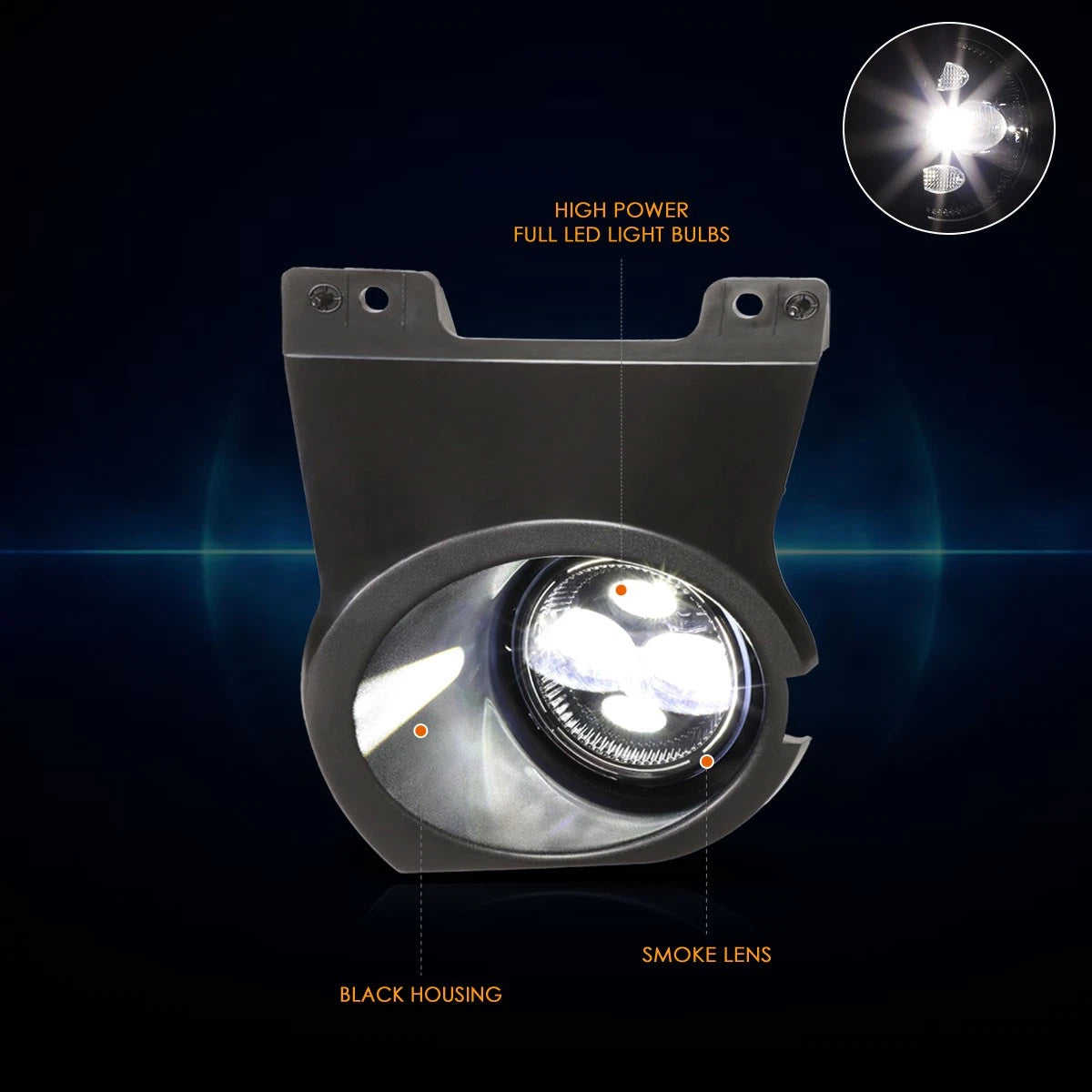 Full LED Fog Light Lamp for Ford F150 (2009–2014) - Smoked Lens