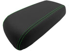 Leather Console Lid Armrest Cover for Ford Escape (2005–2007) Green Stitch