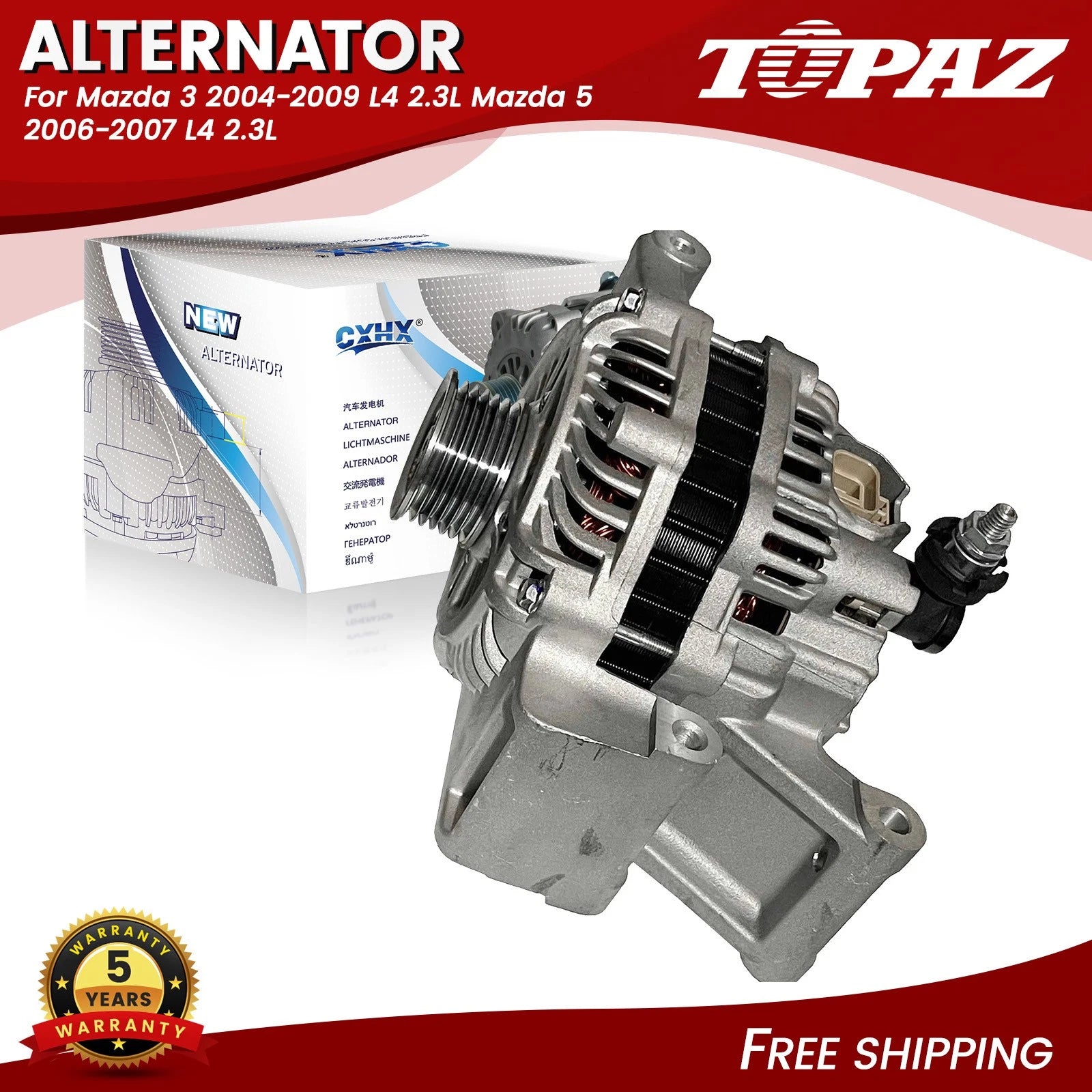 Alternator for Mazda 3, 5 (2004–2009) L4 2.3L