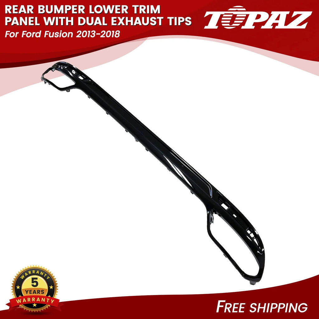 Rear Bumper Lower Trim Panel for Ford Fusion (2013–2018) with Dual Exhaust Tips