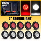 Set of 10 LED Marker Lights for Truck RV (2" Round)