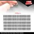 Set of 100 Plastic Rivets for Car Fender Bumper Clips (Universal)