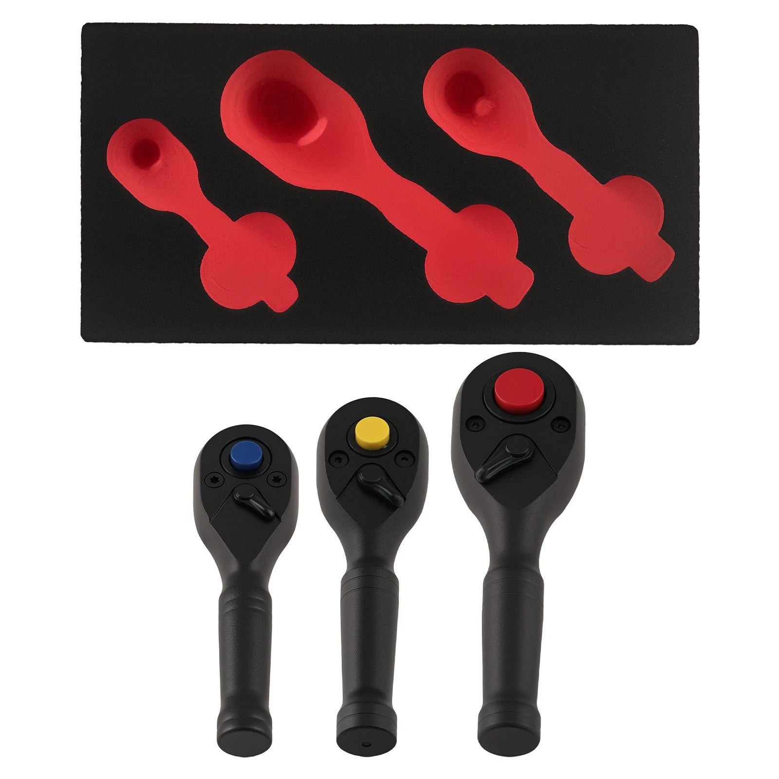3pc Ratchet Tool Kit Set 1/4 3/8 1/2 Drive 72T Quick Release