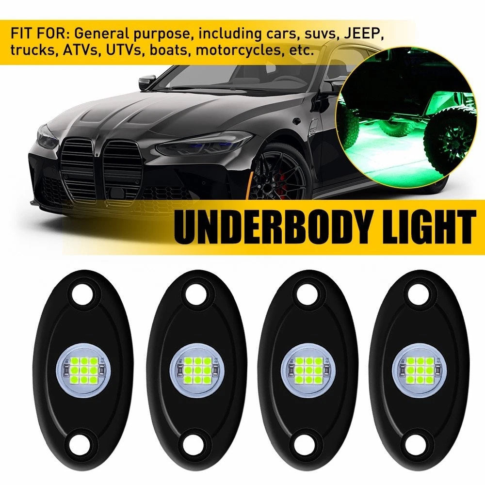 4PCS LED Rock Light for SUV Jeep Trucks UTV (Waterproof)
