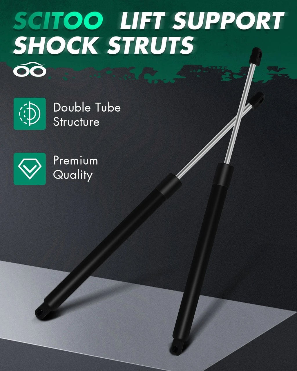 2X Rear Liftgate Lift Supports Gas Springs for Honda Pilot (2009–2015)