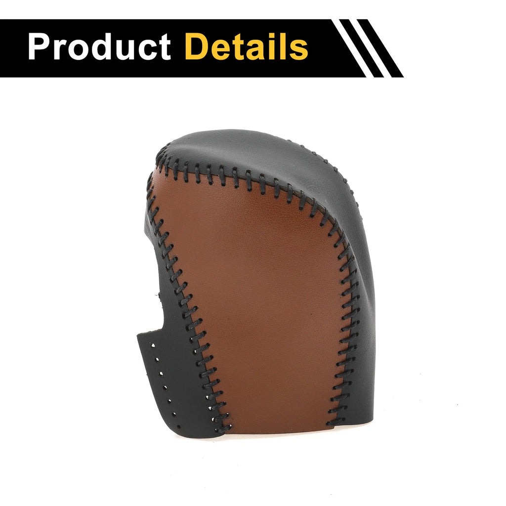 Gear Shift Knob Cover for Honda Civic (2016–2021) Black Brown Faux Leather