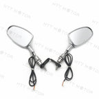 LED Rear View Mirror for Suzuki Hayabusa, Yamaha YZF 600R/R6 (Chrome, 6MM)