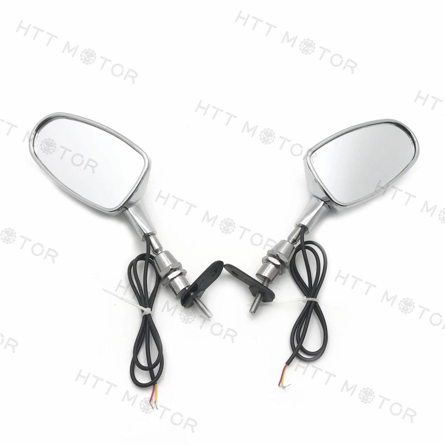 LED Rear View Mirror for Suzuki Hayabusa, Yamaha YZF 600R/R6 (Chrome, 6MM)
