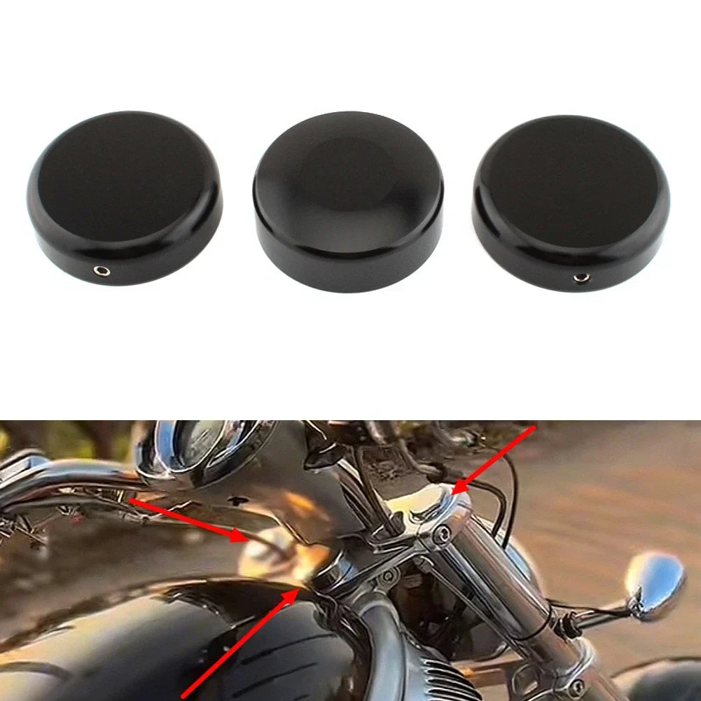 3pcs Top Fork Tube Stem Nut for Harley V-Rod Night Rod Special (2007-2011)