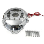 Chrome Left Engine Stator Cover with Blue LED for Honda CBR600RR (2003–2019)