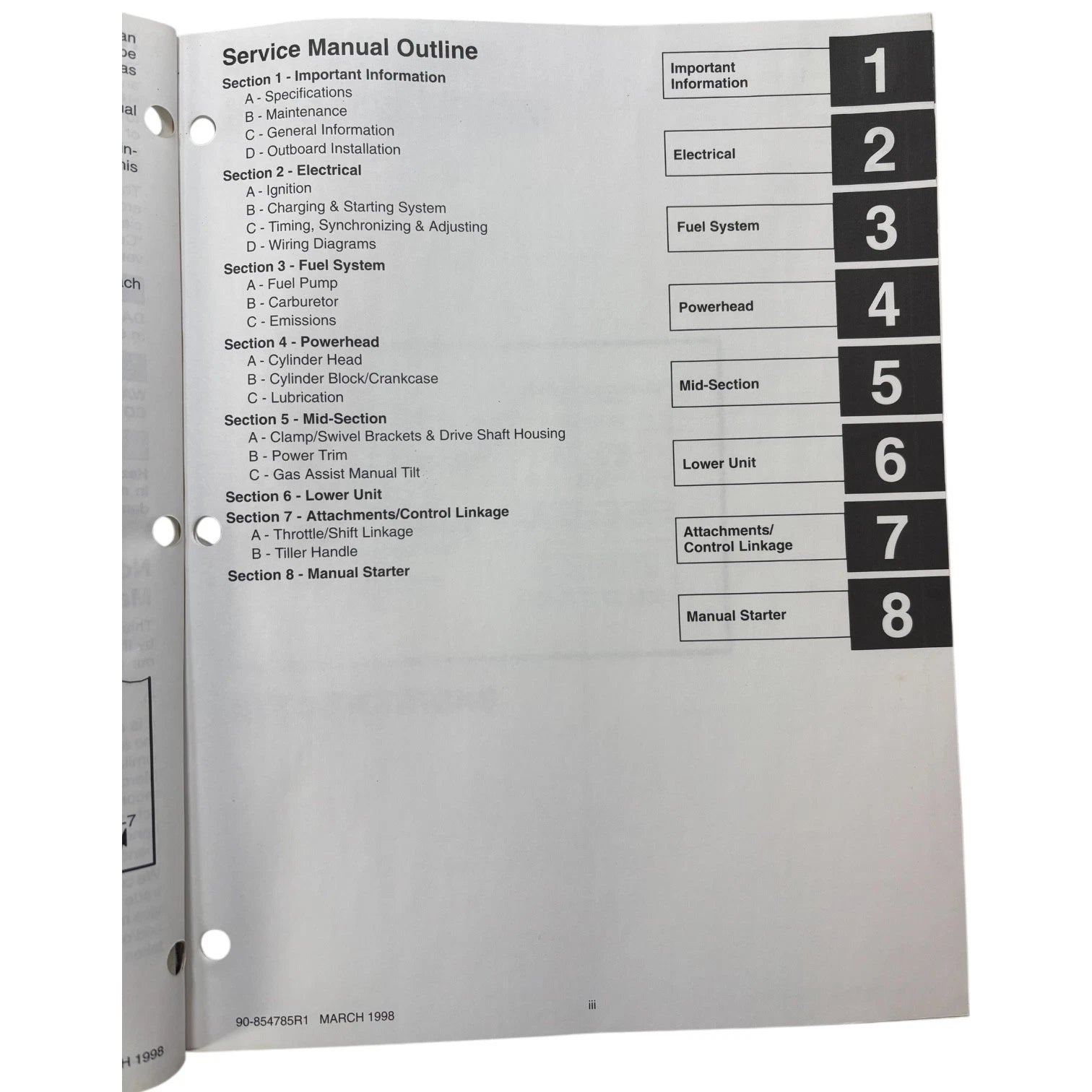 Service Manual for Mercury/Mariner Outboards 25 Bigfoot 4-Stroke (1998)