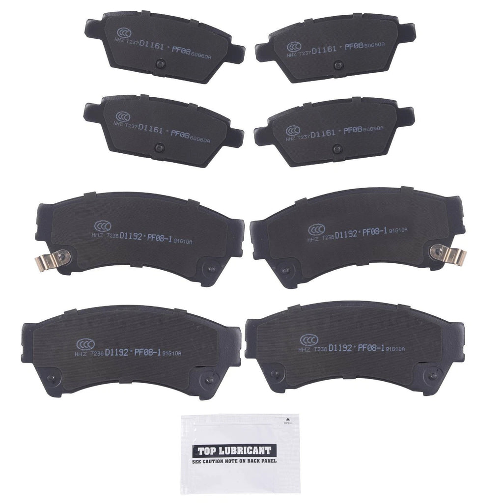 Set of 4 Ceramic Brake Pads for Ford Fusion Lincoln MKZ Mazda 6 (2013–2020)