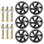 Set of 6 Deck Wheels & Hardware Kit for Husqvarna (Fits Various Models)