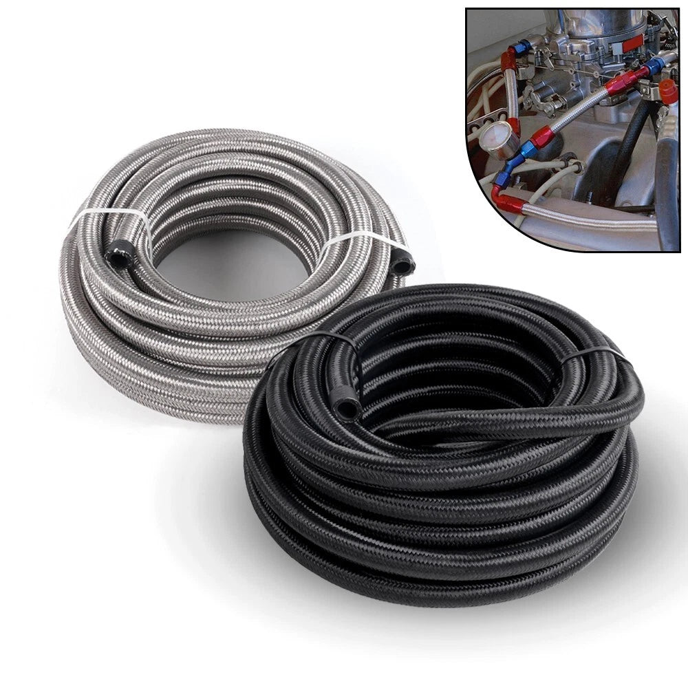 8AN Nylon Stainless Steel Braided Oil/Fuel Line Hose for Universal