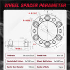2 Inch 6x5.5 Wheel Spacers for 1988-2000 Chevy C2500 (14x1.5)