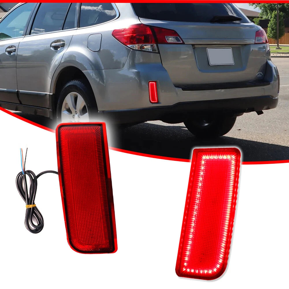 2X Rear Bumper Reflectors Red LED for Subaru Outback (2010–2014)