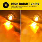 Set of 2 Amber Strobe Marker Lights for Vehicles (12V 24V)