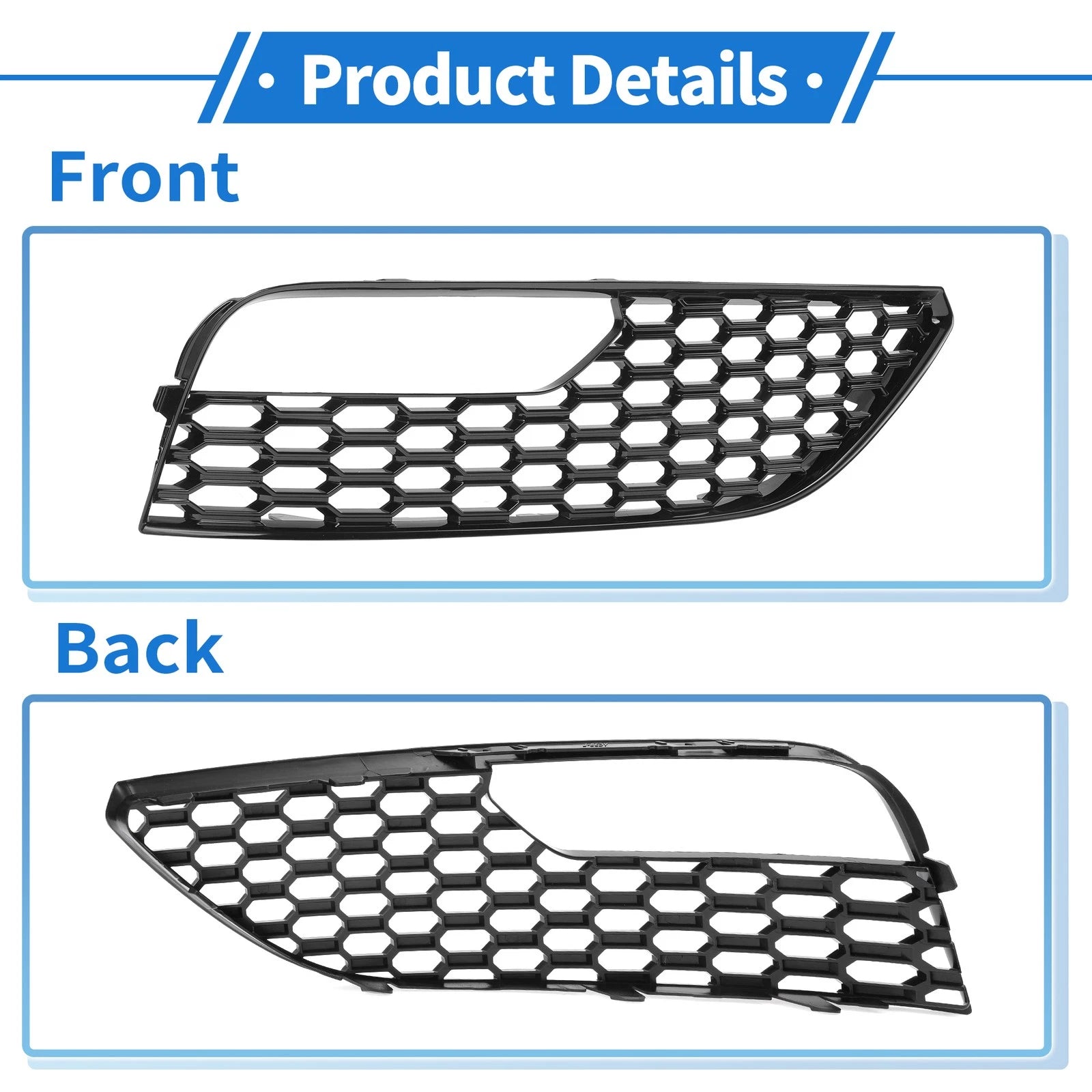 1pc Fog Light Grill for Audi A3 (2012–2016) No. 8V3807682 Black
