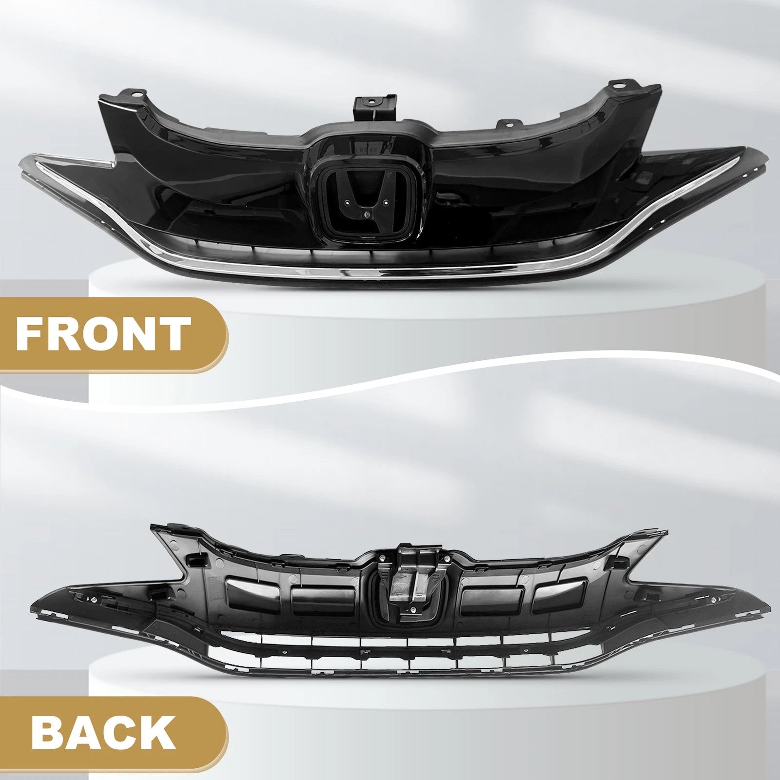 Chrome & Glossy Black Bumper Grille for Honda (2015-2017)