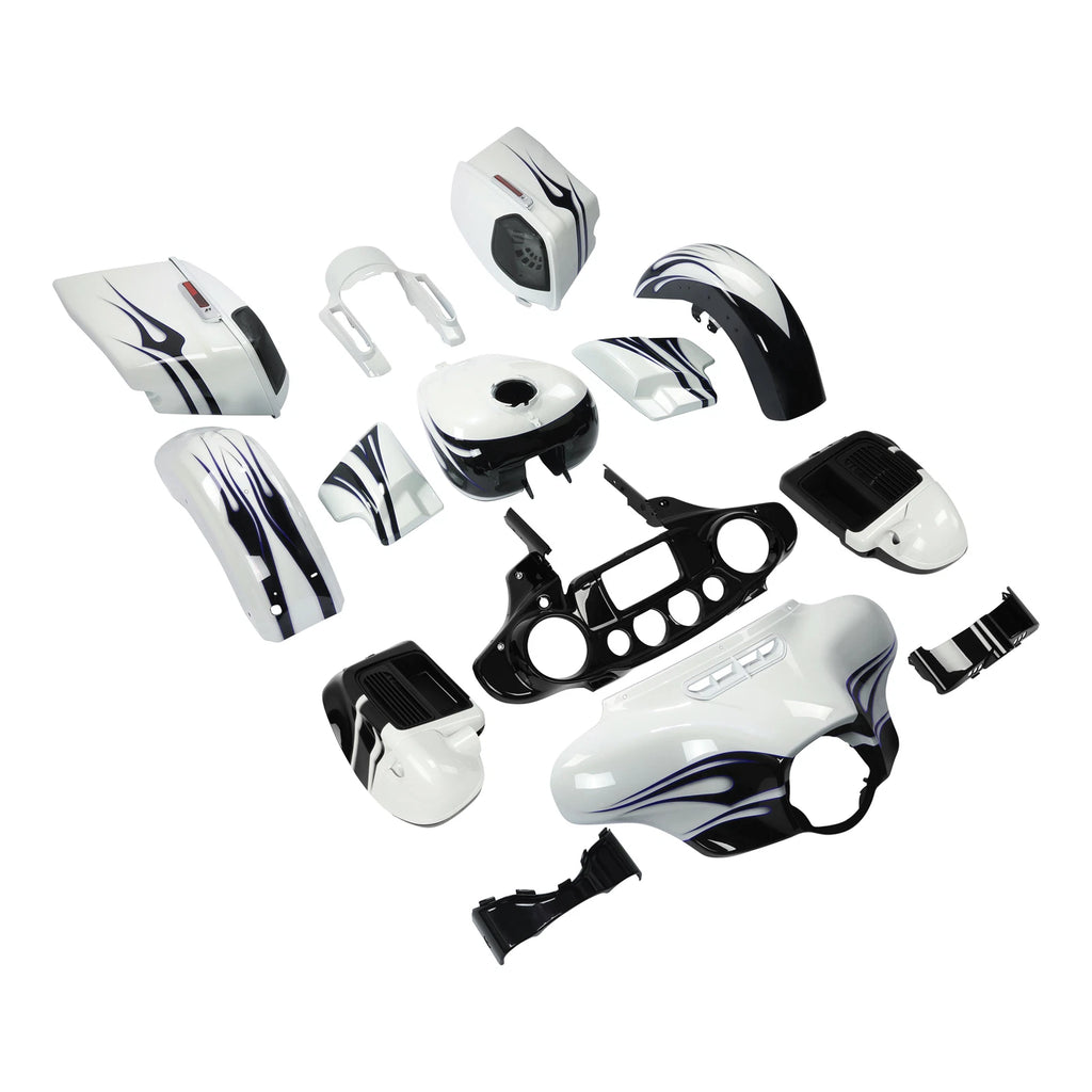 Fairings for Harley CVO Street Glide (2014) - White Amethyst Black Licorice Flames