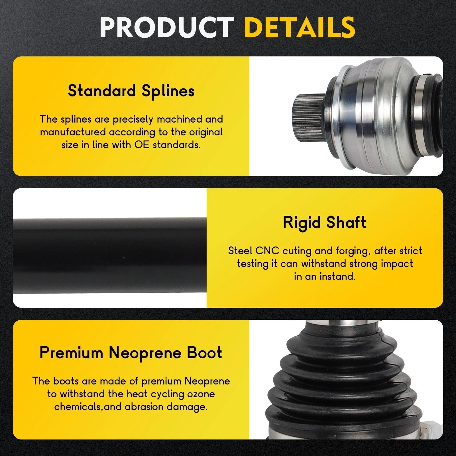 CV Axle Shaft Assembly for Audi RS Q8, Q7 (2017–2021)