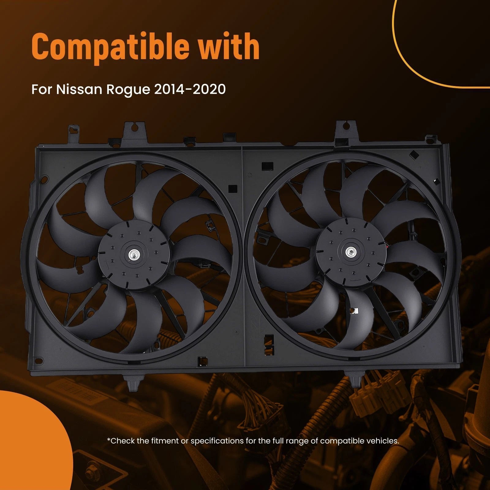 Radiator AC Condenser Cooling Fan for Nissan Rogue (2014–2020)