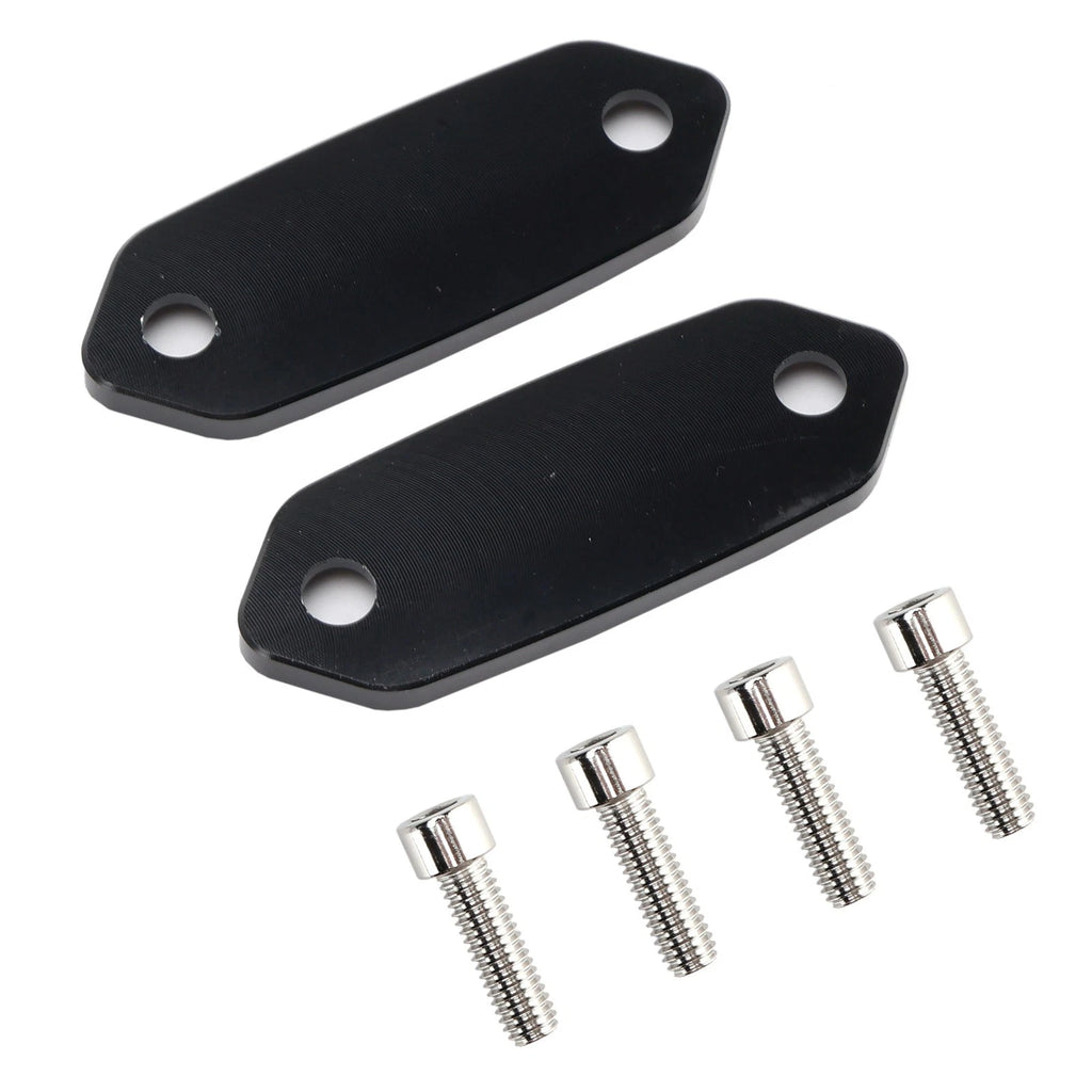 CNC Mirror Block Off Plates Hole Caps Black for Kawasaki ZX-6R 2013–2025