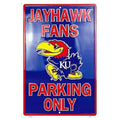 Kansas Jayhawks Fans Parking Only Sign 12 x 18