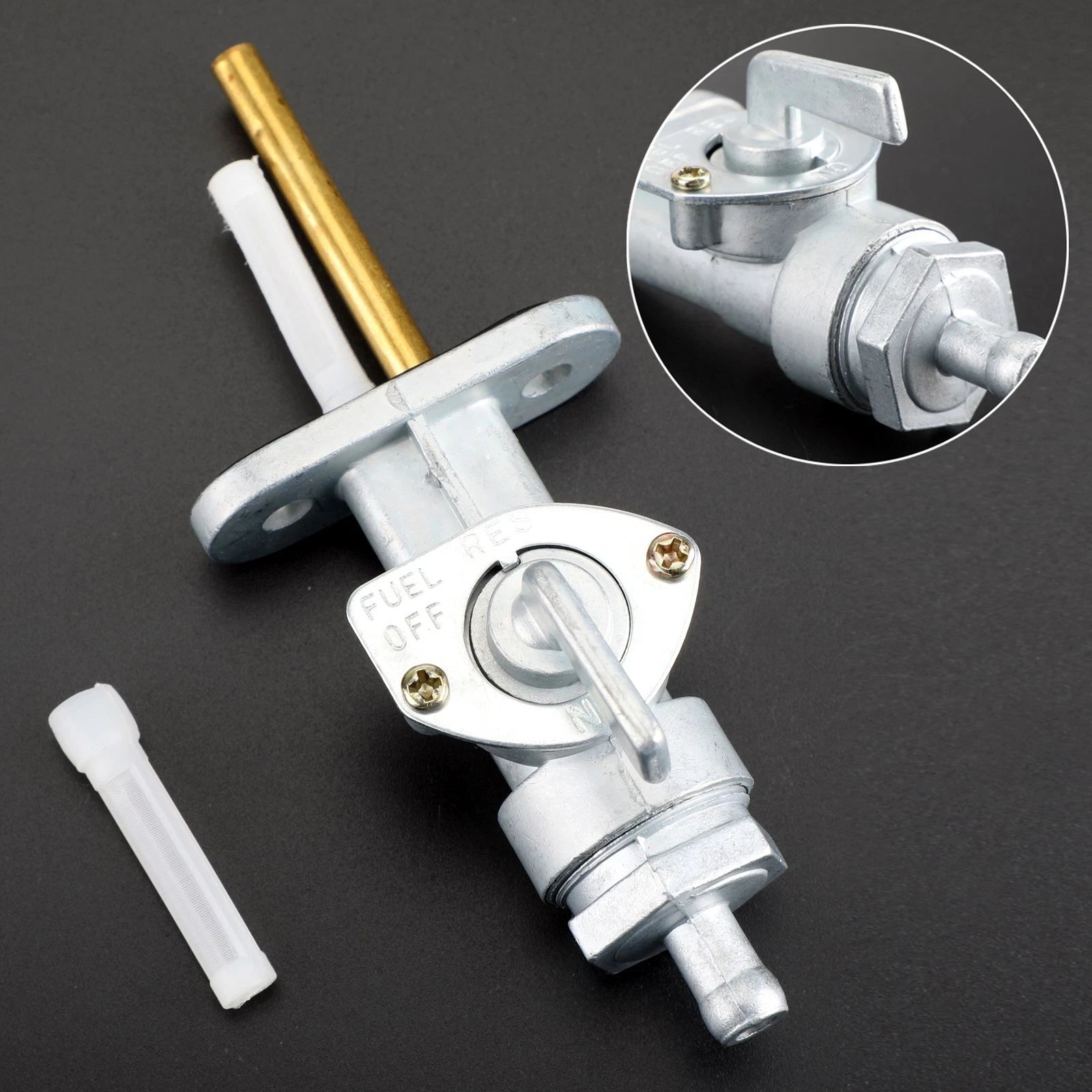 Petcock Fuel Gas Tap Valve 438-24500-01 for Yamaha DT100 DT125 DT250 DT360 (1974–1980)