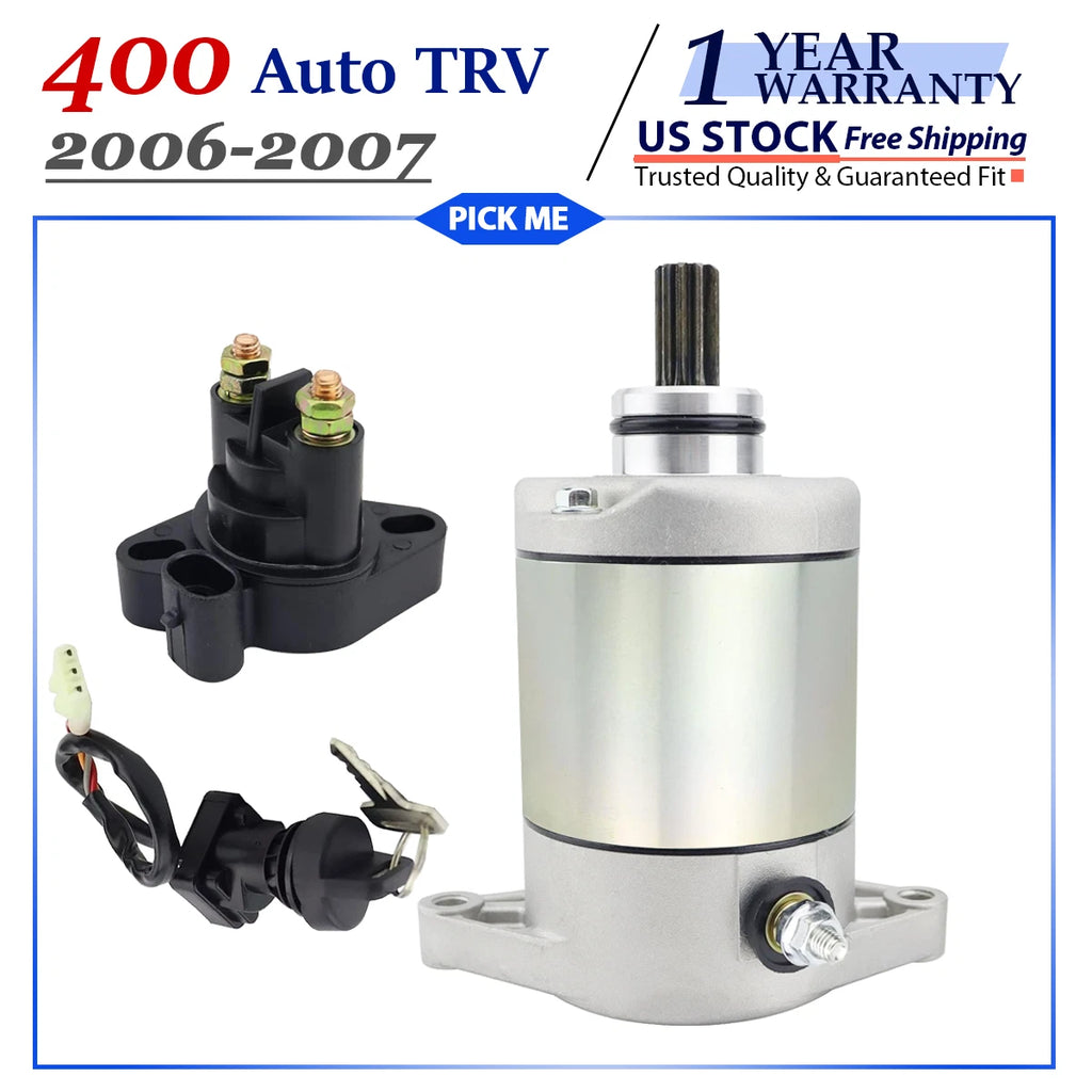 Starter with Relay & Ignition Switch for Arctic Cat 400 Auto TRV 4x4 (2006–2007)