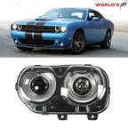 Driver Side Headlight for Dodge Challenger (2015–2018) Black Housing Clear Lens