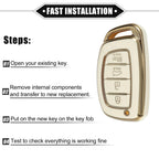 TPU White 4 x Button Remote Keyless Key Fob Cover for Hyundai Elantra Sonata