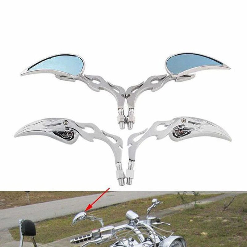 Chrome Rearview Side Mirrors for Suzuki Honda Harley Motorcycle