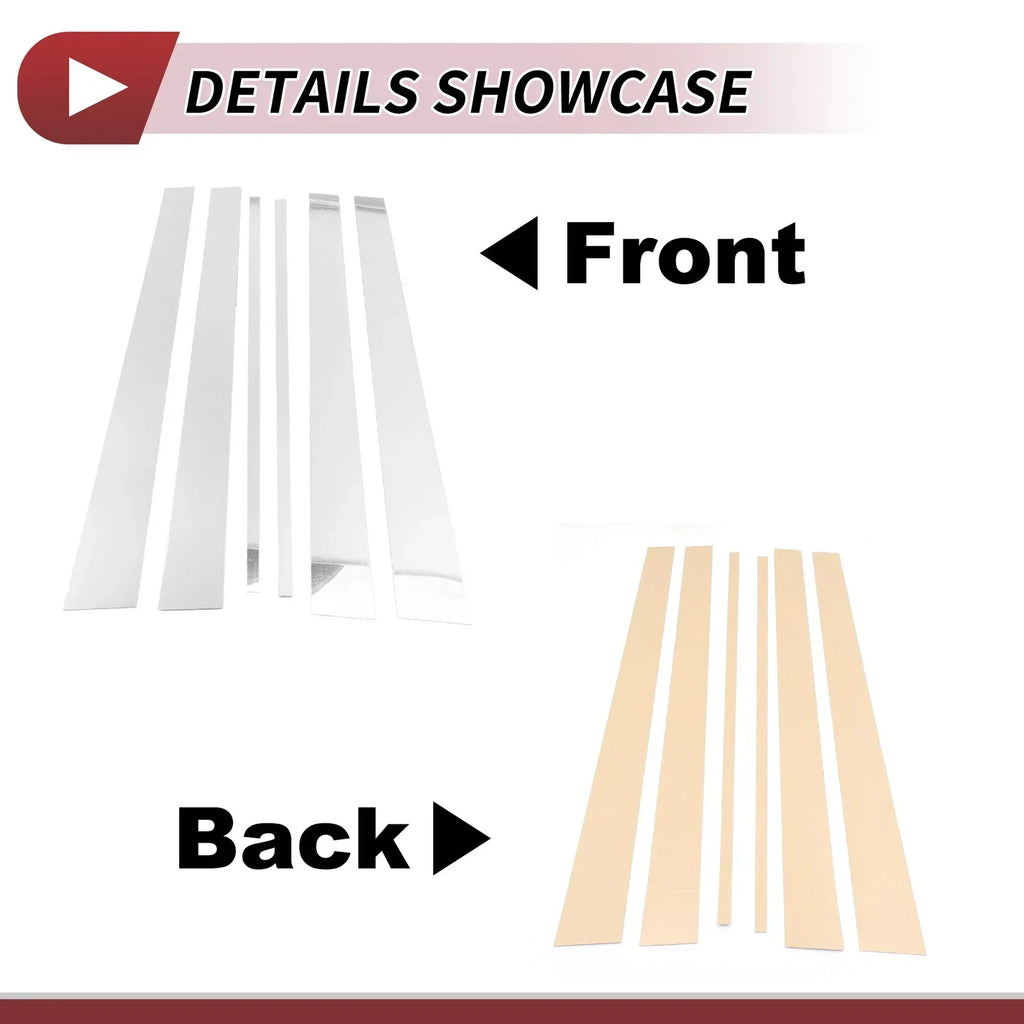 6 Pcs Chrome Silver Door Pillar Window Trim for Lexus LX (1998-2007)