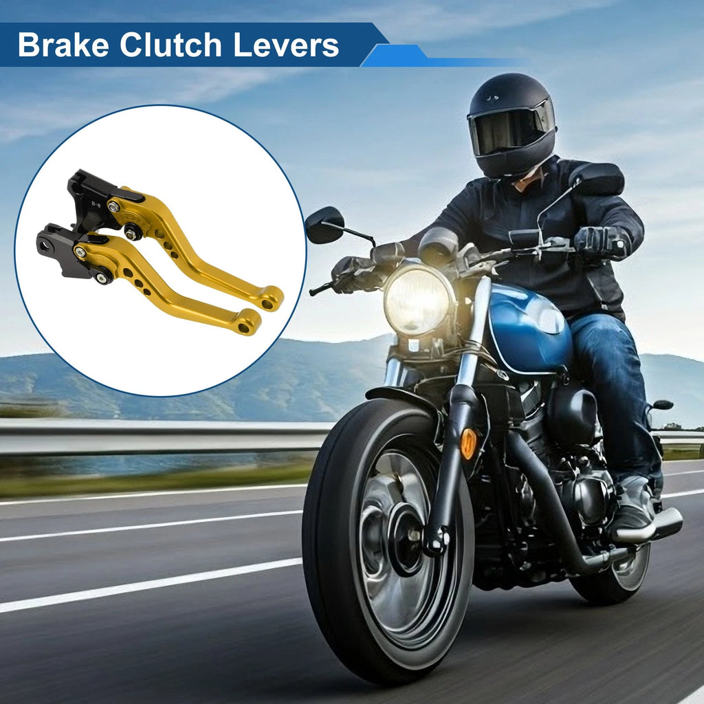 Adjustable Short Brake Clutch Levers for BMW F650GS (2008–2012) - Gold Tone