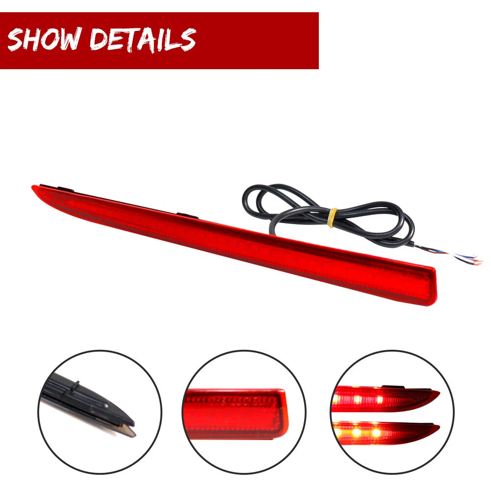 Red LED Rear Bumper with Sequential Tail Lights for Lincoln MKZ (2013–2020)
