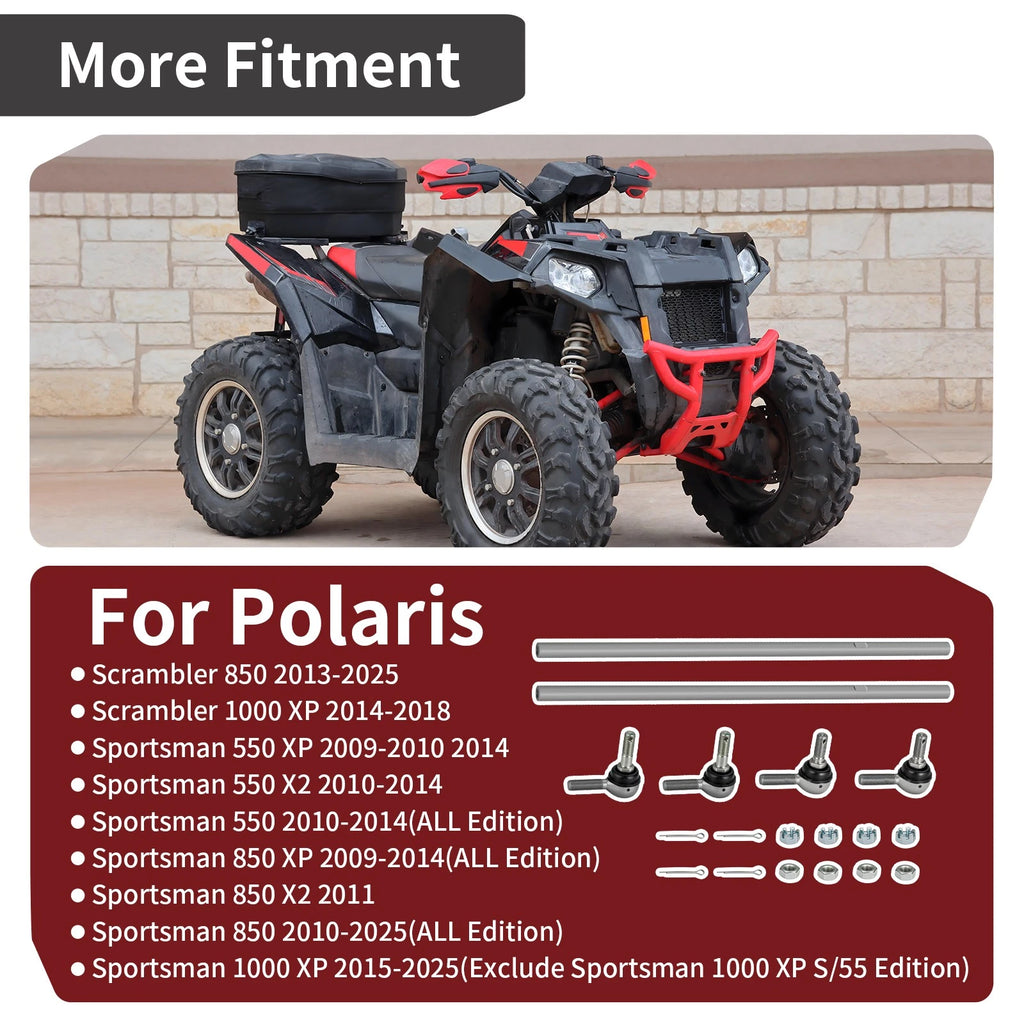 2 Tie Rods with Ends Kit for Polaris Sportsman X2 550 (2010–2014)