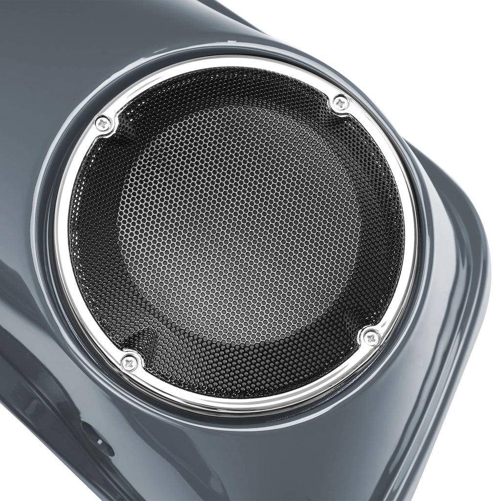6.5" Speaker Saddlebag Lids for Harley Touring Road King (2014–2024) Gunship Gray