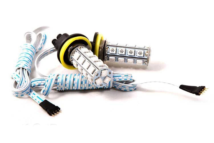 LED Fog DRL Bulbs SMD RGB Multicolor Kit for Diode Dynamics H8 H11 (—)