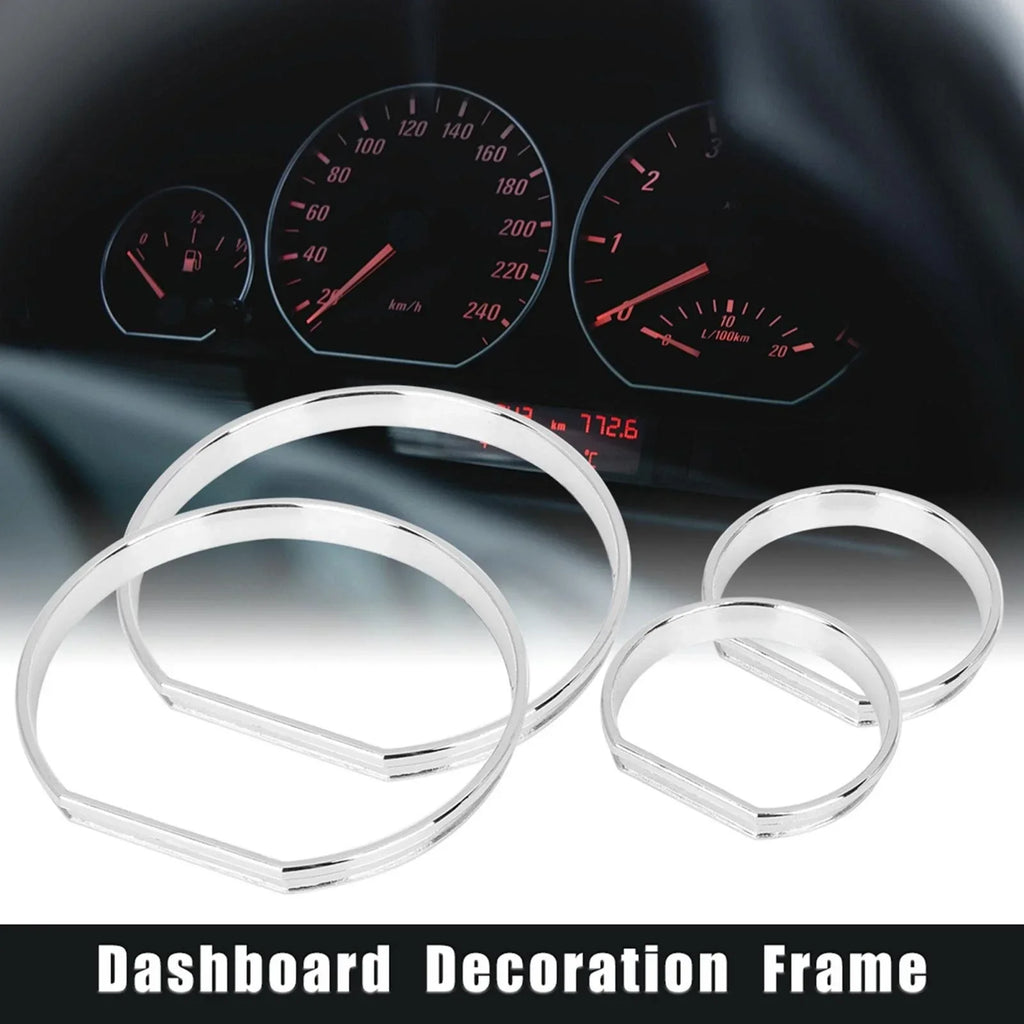 Chrome Speedometer Gauge Dial Rings Trim Decoration Frame Kit for BMW E46 M3
