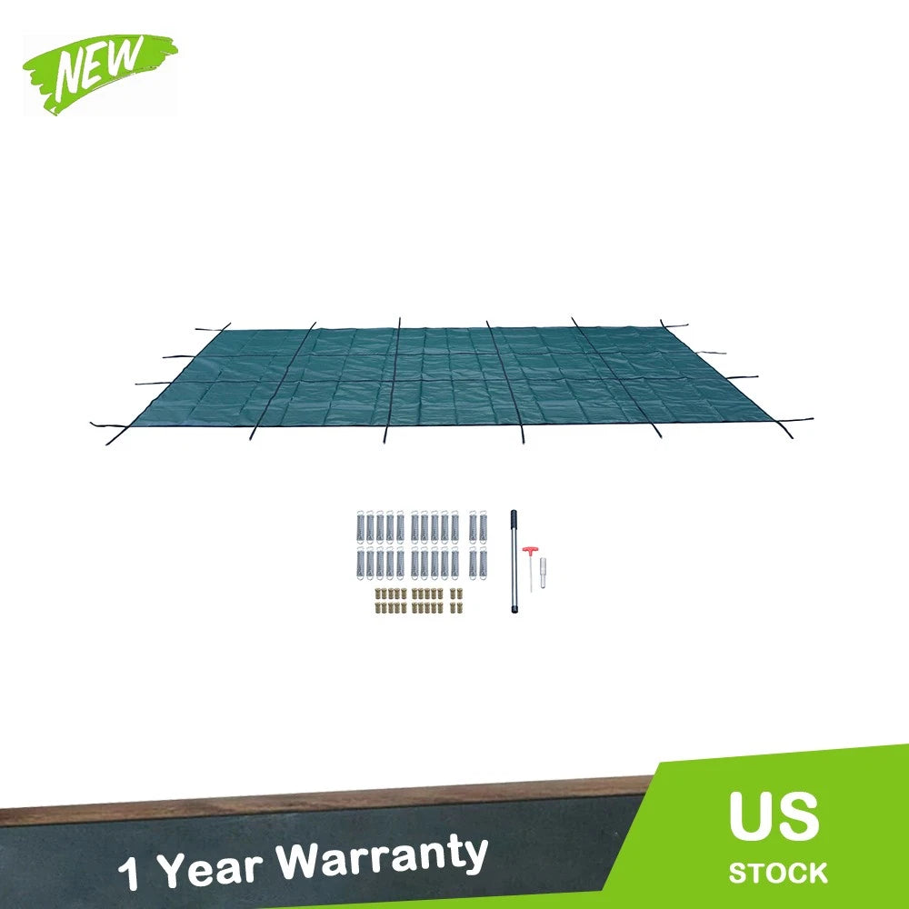 Safety Pool Cover for Rectangle Inground Pools (16x32 ft)