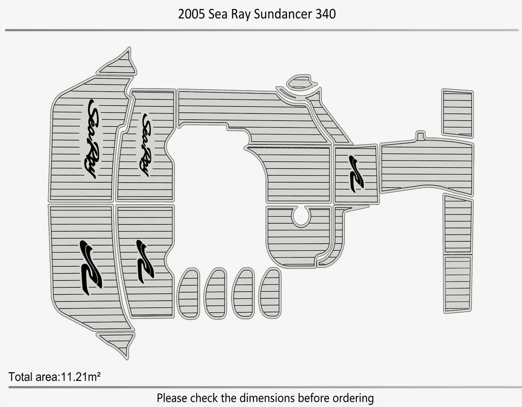 EVA Foam Pads for Sea Ray Sundancer 340 (2005) Swim Platform Cockpit Floor Mat