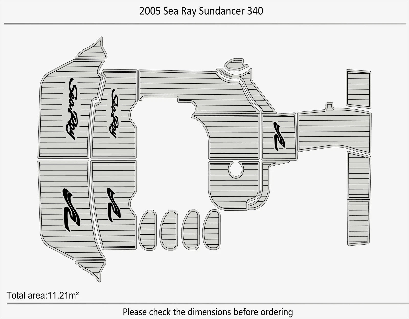 EVA Foam Pads for Sea Ray Sundancer 340 (2005) Swim Platform Cockpit Floor Mat
