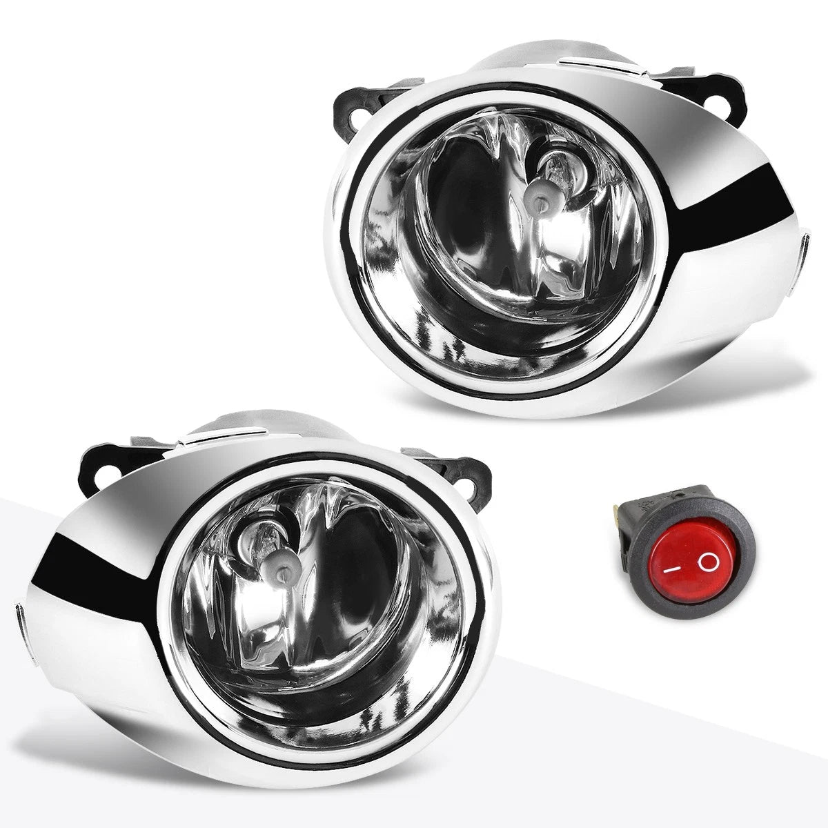 Clear Lens Front Bumper Fog Lights with Bezel & Switch for Ford Fiesta (2009–2010)