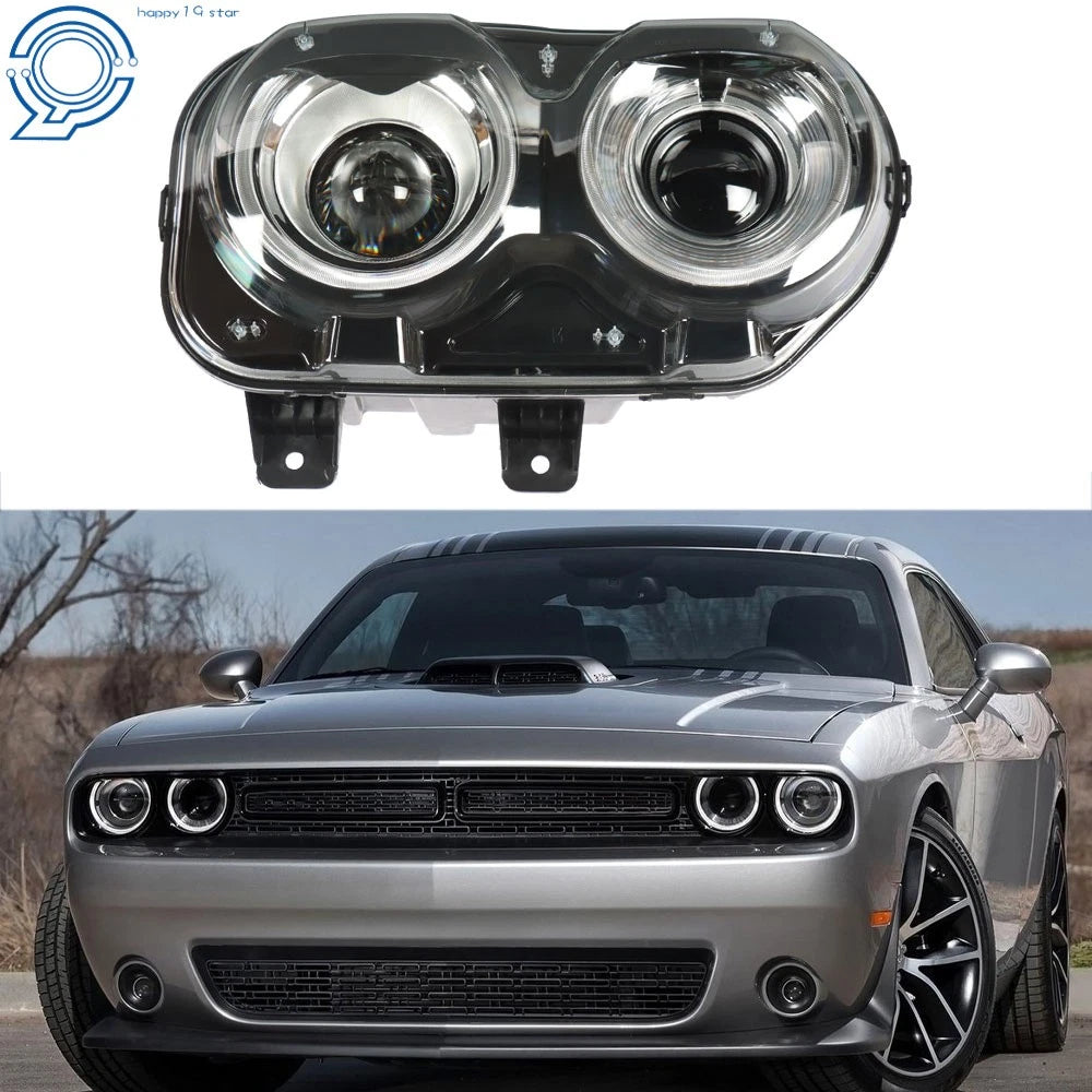 Projector Headlight for Dodge Challenger (2015-2018) Black Housing