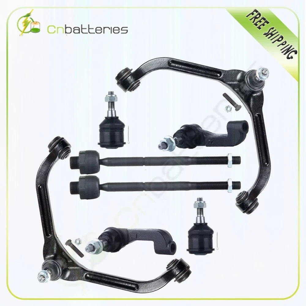 8x Front Control Arms Tie Rods Ball Joints for Jeep Liberty (2002–2004)